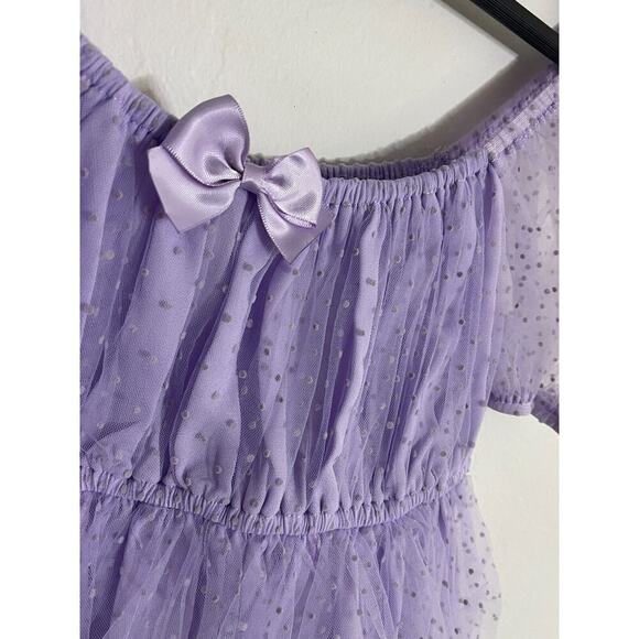 Dolls Kill Sugar Thrillz S Babydoll Top Lavender Mesh Empire Fairy Cottagecore - Picture 2 of 8